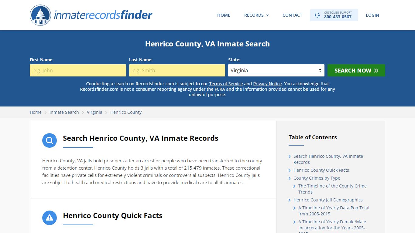Henrico County, VA Inmate Lookup & Jail Records Online